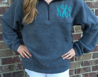 Monogrammed Quarter-zip pullover jacket-Adult Sizes