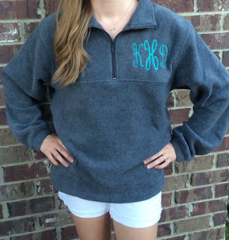 Monogrammed Quarter-zip Pullover Jacket-adult Sizes - Etsy