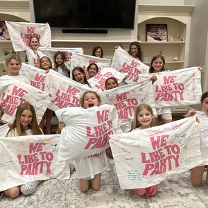 We Like To Party Pillow Case | Slumber Party | Sleepover Gifts | Sleepover Activity | Party Favor | Craft Project | Color Me