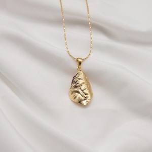 Them Necklace, 24K Gold Plated Pendant Statue Face Necklace