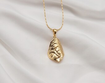 Them Necklace, 24K Gold Plated Pendant Statue Face Necklace
