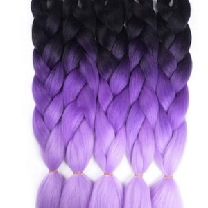 Purple Ice - Crochet Braids/Full Set/Ombre flat twist/made to order/single ended