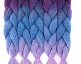 Mystical- Crochet Braids/Full Set/Ombre flat twist/made to order/single ended