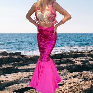 Mermaid Costume for Women Sequin Mermaid Costume Tail Skirt with High Waisted Slimming Design Features