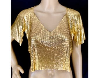 gold mesh top