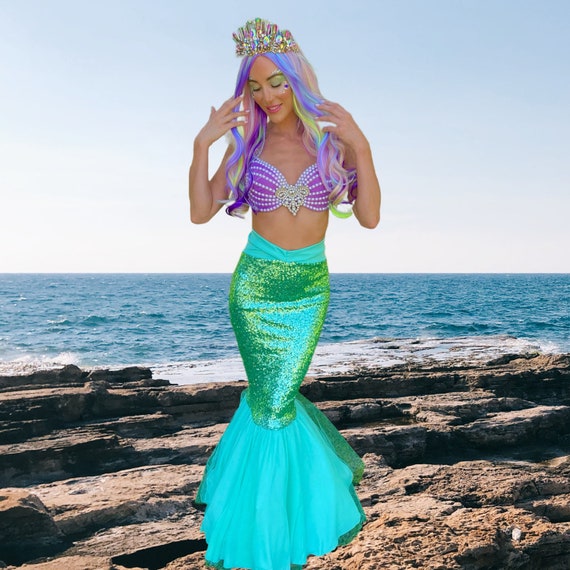 Iridescent Scale Mermaid Skirt Adult Costume | eBay