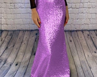 Sparkling Long Sequin Skirt, Glamorous Women's Clothing, Streetwear, Women's Fashion