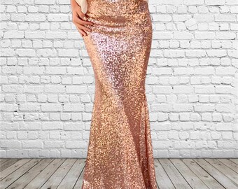 Shimmering Sequin Maxi Skirt, Elegant Mermaid Skirt, Formal Party Wear, Streetwear, Women's Fashion