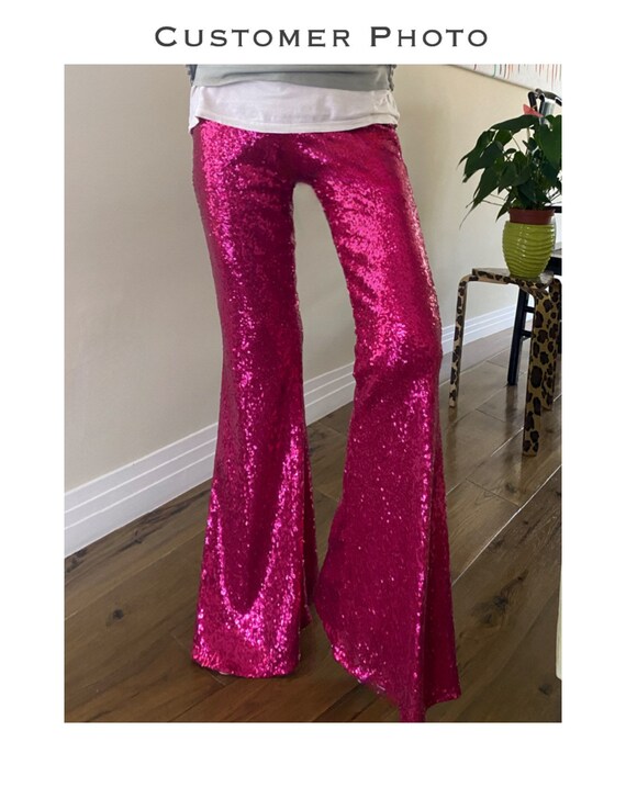 Long Tall Sequin Bell Bottom Pants - Etsy