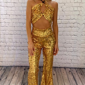 Gold Sequin Bell Bottoms for Women Tall - Etsy
