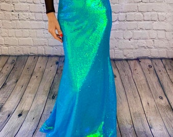 Dazzling Sequin Maxi Skirt, Stylish Long Skirt, Sparkle for Special Occasions, Streetwear, Women's Fashion