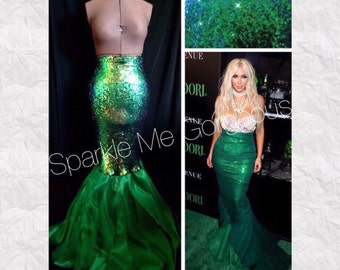Green mermaid tail skirt Halloween costume