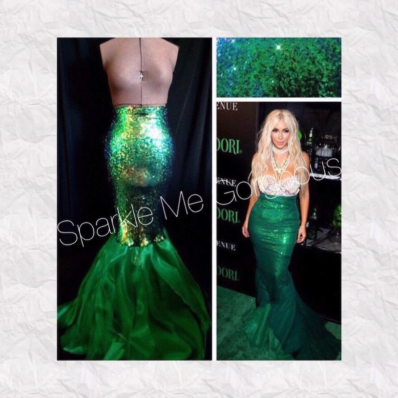 Green mermaid tail skirt Halloween costume 