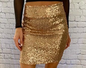 Women's Sequin Mini Skirt, Streetwear Festival Outfit, Cute Club Wear, Trendy Fashion, Made in USA