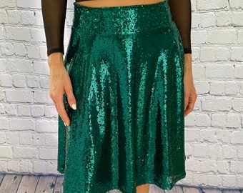 Elegant Womens Sequin Circle Skirt | Shimmering Sparkle for Special Occasions