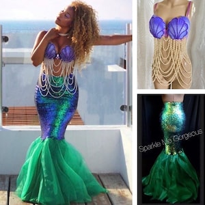 Adult Mermaid Costume, Made by the Original Designer, Ariel Halloween Costume, Each Item Sold Separate