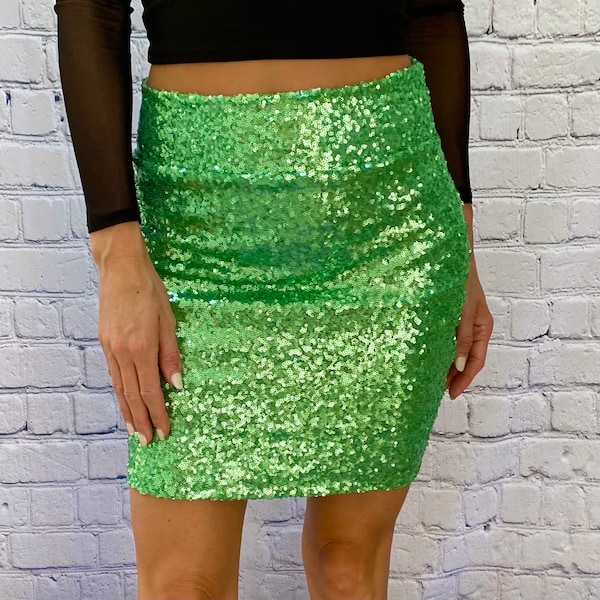 Sequin Trumpet Skirt - Green main image 1