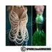 Women Mermaid Costume, Pearl Body Chain Top, Green Mermaid Tail, Each Item Is Sold Separate 