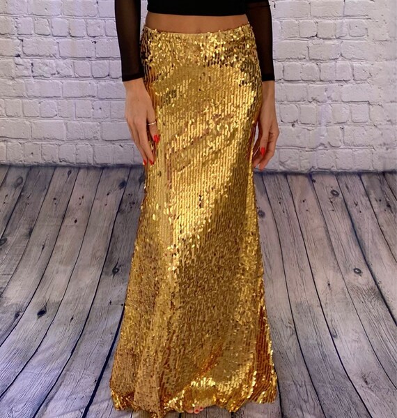 Stunning Long Sequin Skirt, Luxurious Women's Clothing, Bridesmaid