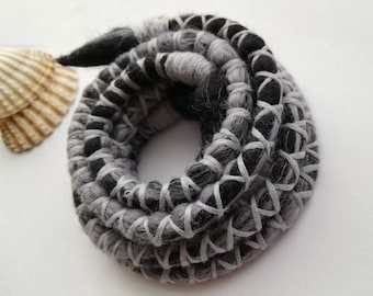 Dreadlock Woolly Tie - GREY CLOUD • Dreadlock Tie Dread Tie Bendable Tie Spiral Locks Dreadlock Accessories Hair Wrap Hair Tie Gift Charcoal