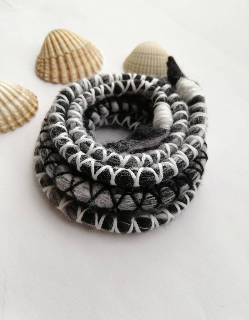 Dreadlock Woolly Tie Black White Dreadlock Tie Dread Etsy