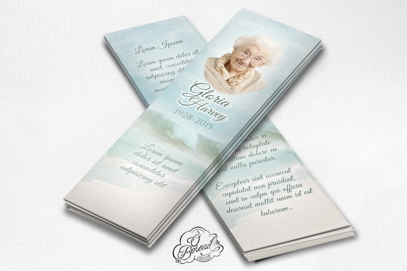 ocean and beach funeral bookmarks printable celebration of