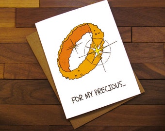 Lord of the Rings Card for a Movie Buff - For My Precious Funny Valentine Card - Funny Proposal Card for a Food Lover