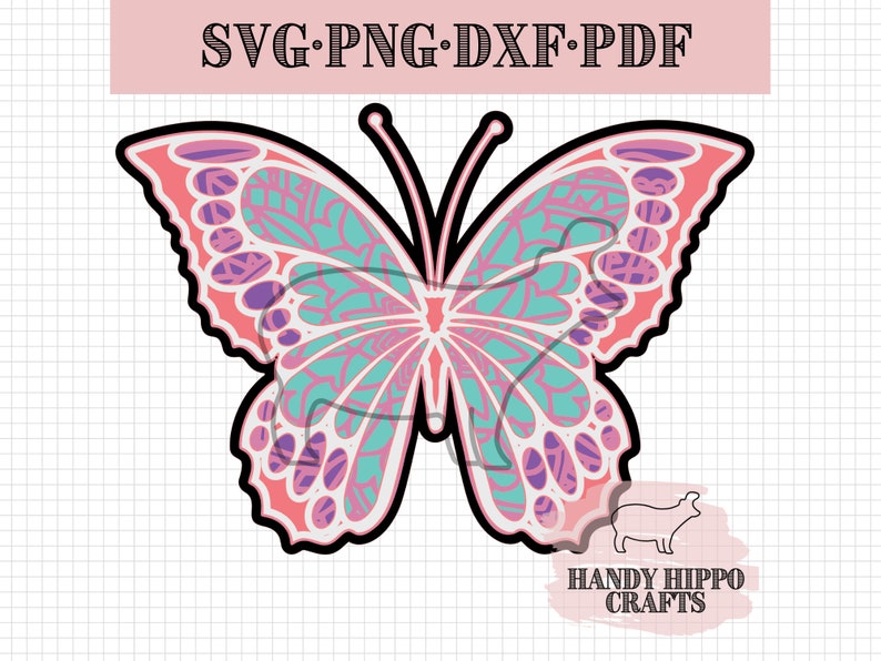 Download 3D Butterfly mandala with 6 layers SVG Cut File for Cricut ...