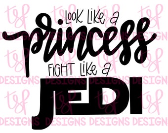 Princess & Jedi | SW | PNG | Sublimation | Digital Download