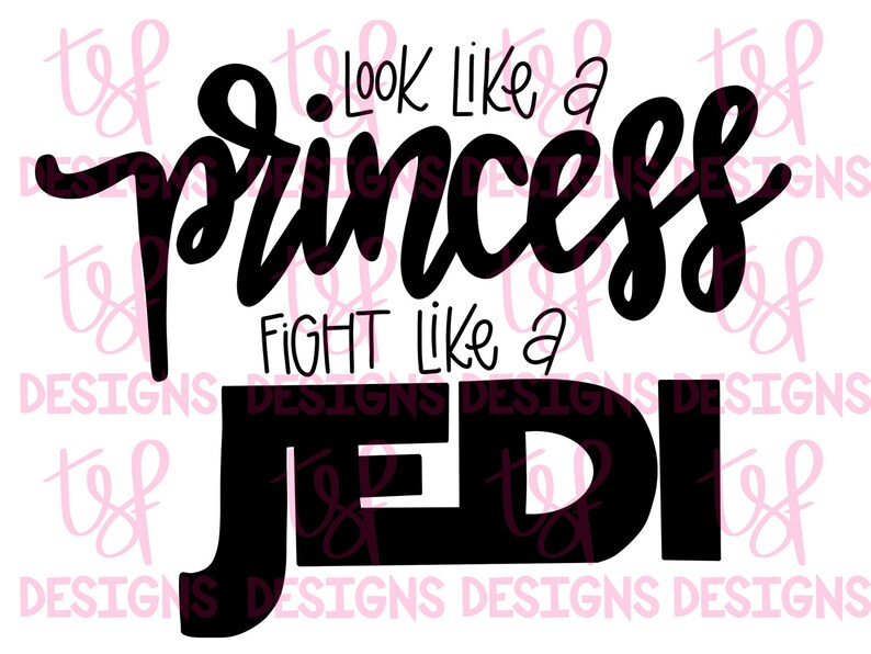 Princess & Jedi SW PNG Sublimation Digital Download image 1