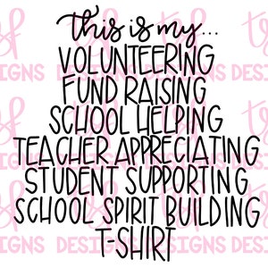 Volunteering | Parent Teacher Associations | PNG | Sublimation | Digital Download