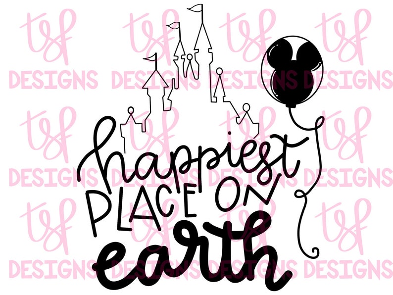 Happiest Place on Earth WDW DL PNG Sublimation Digital Download image 1