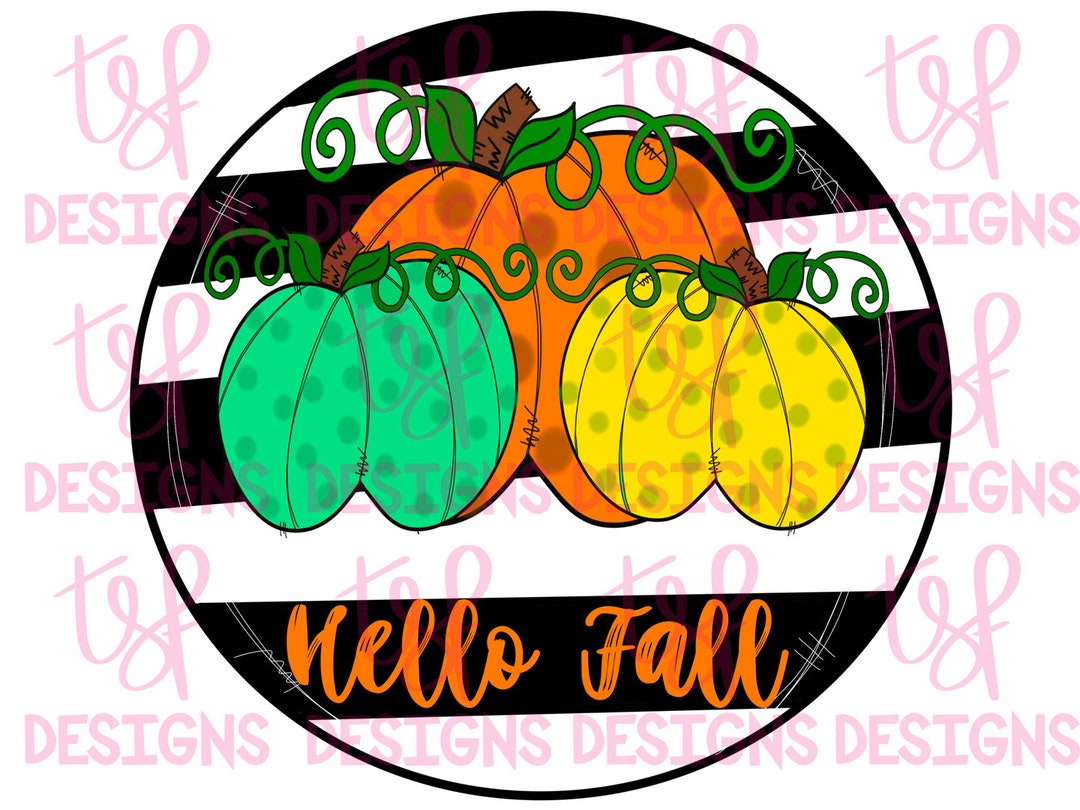 Hello Fall Pumpkin Circle | PNG | Sublimation | Digital Download - Etsy