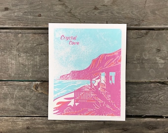 Crystal Cove Beach Sunset Series Souvenir Art Print 8x10 Inches