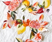 Citrus Flower Garland, Artificial Flowers, Vines, Flower Garland, Rustic Wedding Decorations, Party Decorations, Lemon Theme Download Print