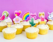 EMOJI Cupcake Topper Printable Download Cake Toppers Modern Fun