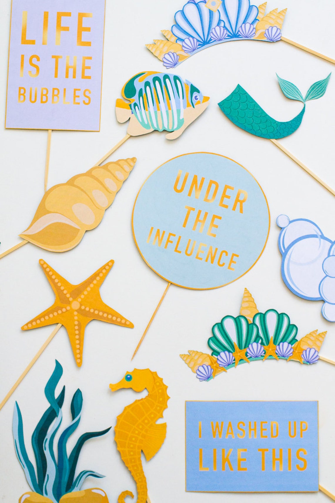Printable Mermaid Photo Booth Props Wedding Bachelorette - Etsy