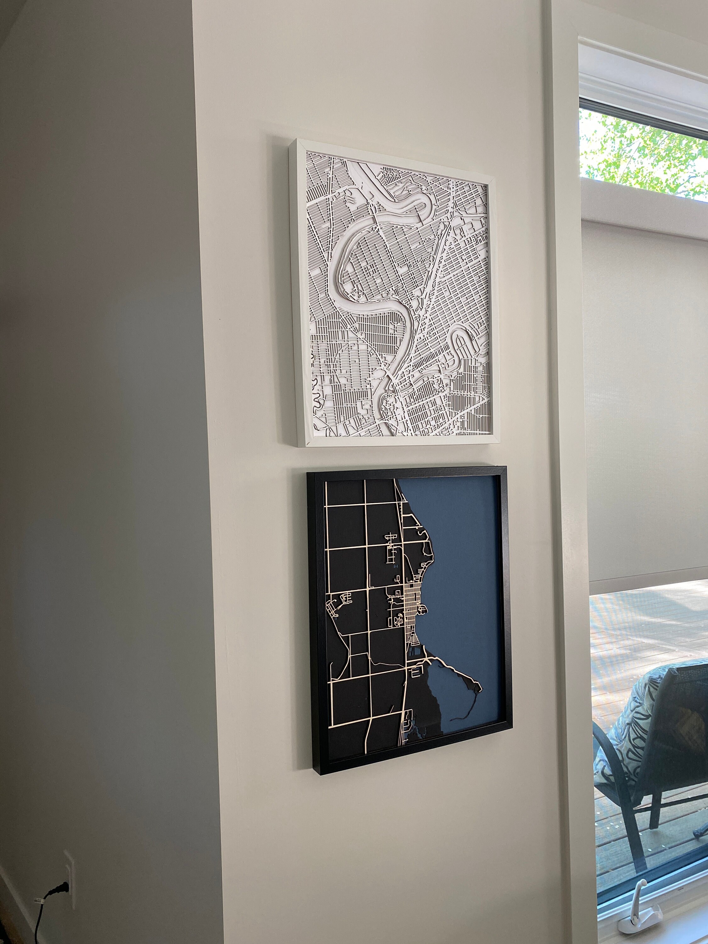 Winnipeg Manitoba Minimal White 3D Laser Cut Map Wall Art 16x 20