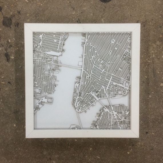 New York maps, NYC map. These maps can be customizable to any city in the world. 10"x10"