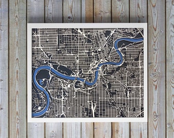 Custom City Map 16"x 20" | Personalized Location | Framed Included w/Hook | Ready to Hang | Picture Wall | Custom Wall Art | City/Town