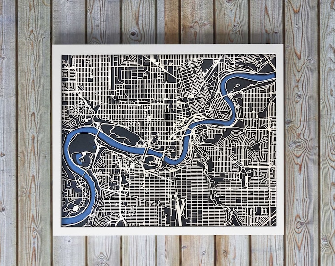 Custom City Map 16"x 20" | Personalized Location | Framed Included w/Hook | Ready to Hang | Picture Wall | Custom Wall Art | City/Town