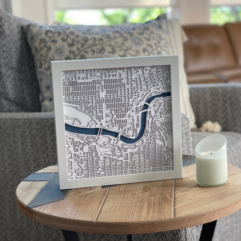 Edmonton Wood Cut Map Edmonton Laser Cut Maps Wooden City Etsy