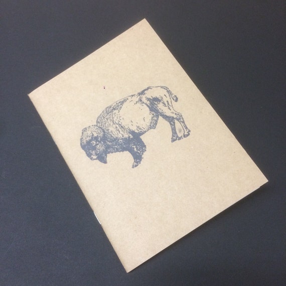 Bison or buffalo notepad, Perfect travel journal, sketchbook, or for writing, great gift for the explorer in your life