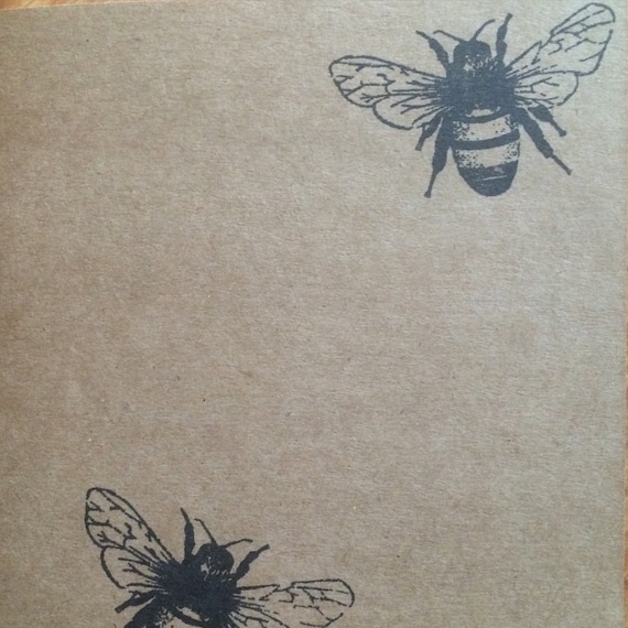 Kraft notebook bee notepad, Perfect travel journal, sketchbook, or for writing, great gift for her.