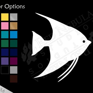 Angelfish Vinyl Decal, Pet Fish Decal for Aquarium Hobbyists, Fishkeeping, One or Three Fish Multiple Color Options image 1