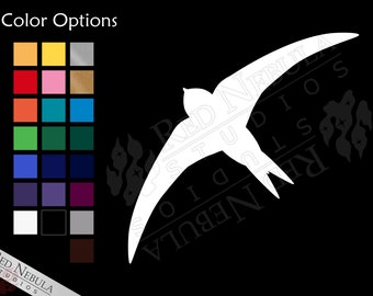 Swift Vinyl Decal, Flying Bird Silhouette Sticker, Animal Car Decal - Multiple Color Options