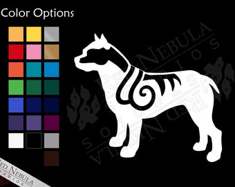 Mabari Vinyl Decal, Dragon Age Dog Car Decal with Ferelden Mabari Hound with Warpaint - Multiple Color Options