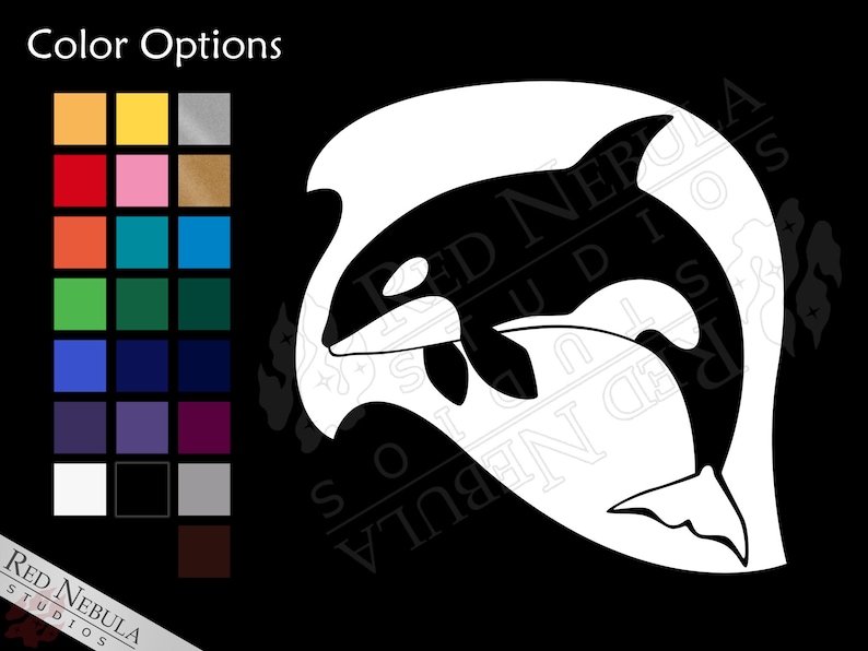 Orca Vinyl Decal, Cetacean Car Window Decal or Laptop Sticker, Sea Animals, Ocean Life Multiple Color Options image 1