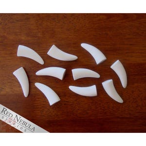 Set of 2&quot; Teeth, White or Black Resin Fangs, Animal Fangs, Sharp Teeth, Creature Fangs, Costume Accessories, Pointed Teeth, Monster Fangs