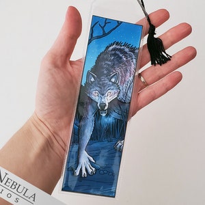 Vinyle Werewolf Bookmark avec pompon noir, Lycanthropie Film Monster Horror Illustration image 3
